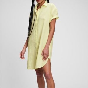 Gap Women - Linen- Cotton Shirt Dress /color : Citron / size S / NWOT